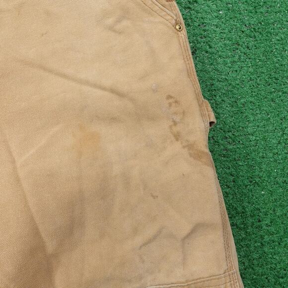 Carhartt Bib Overalls Mens 38x30 Brown Duck Double Knee Workwear Canvas R01 BRN - Picture 4 of 16